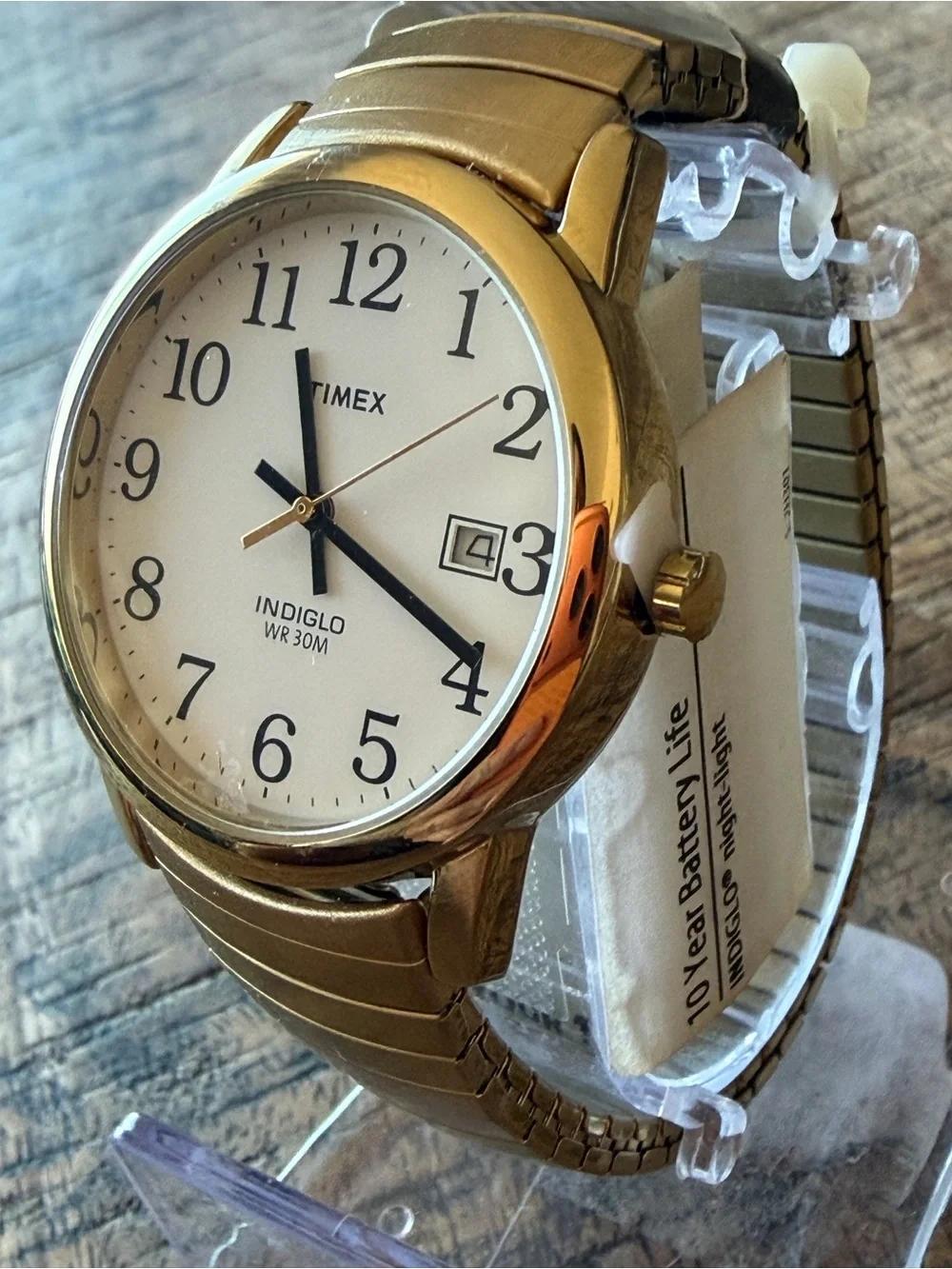 Timex Gold Tone Indiglo Classic Watch w/ Expansion Band - New/Unused w Tags